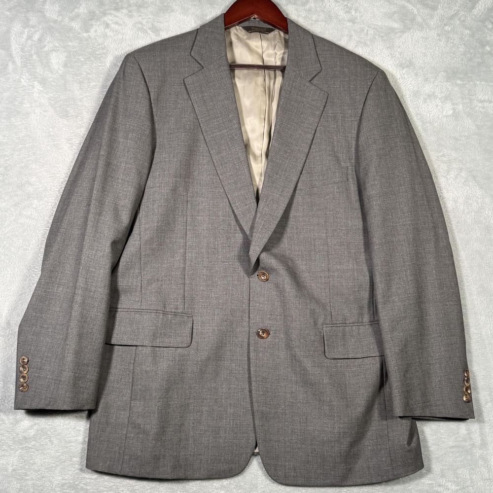 Paul Stuart Blazer Mens 43L‎ Gray Wool Semi Tall Super 100s Suit Jacket Classic